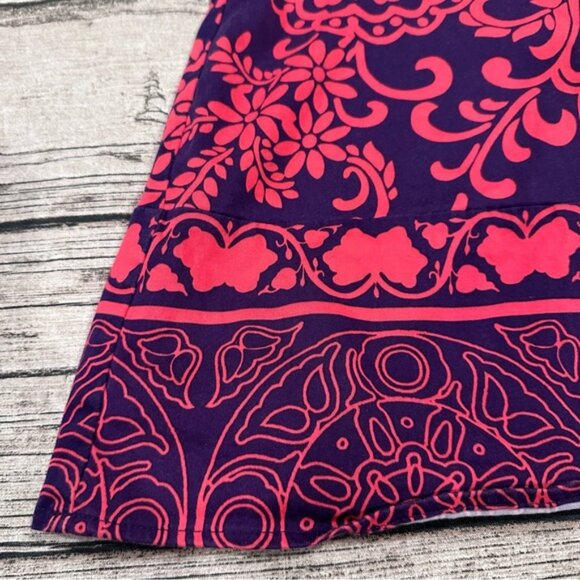 Gorgeous Hale Bob Sleeveless Blouse in Coral and Purple Size Medium - Picture 4 of 8